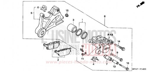 REAR BRAKE CALIPER (CBF1000) CBF10006 de 2006